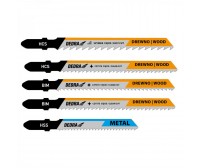Set 5 panze fierastrau pendular, pentru lemn, metal, HCS si BIM, Dedra Set 5 panze fierastrau pendular, pentru lemn, metal, HCS si BIM, Dedra