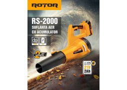 Suflanta aer pe acumulator cu 1 acumulator 21V / 2Ah si incarcator ROTOR RS-2000 Suflanta aer pe acumulator cu 1 acumulator 21V / 2Ah si incarcator ROTOR RS-2000