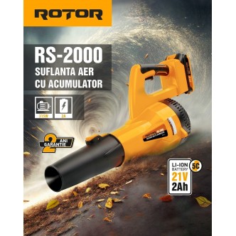 Suflanta aer pe acumulator cu 1 acumulator 21V / 2Ah si incarcator ROTOR RS-2000 