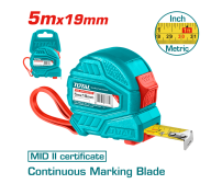 Ruleta Total de 5 metri, cu latimea de 19mm si doua functii TOTAL Ruleta Total de 5 metri, cu latimea de 19mm si doua functii TOTAL