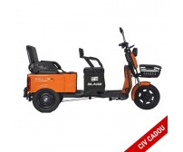 Triciclu electric 2 in 1 BLADE DUO MAX 11, 1200W, Portocaliu / Negru, 2 locuri + bena cargo, autonomie pana la 50 km, CIV GRATUIT