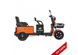 Triciclu electric 2 in 1 BLADE DUO MAX 11, 1200W, Portocaliu / Negru, 2 locuri + bena cargo, autonomie pana la 50 km, CIV GRATUIT Triciclu electric 2 in 1 BLADE DUO MAX 11, 1200W, Portocaliu / Negru, 2 locuri + bena cargo, autonomie pana la 50 km, CIV GRATUIT