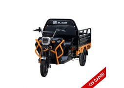 Triciclu electric cargo BLADE Sprint 3.0 Negru / Portocaliu, 2000W, autonomie pana la 70 km, 600 kg, CIV GRATUIT