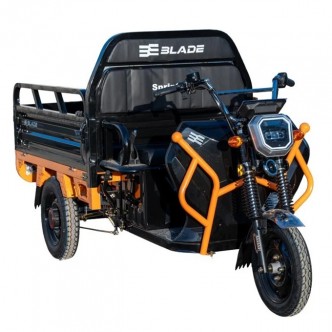 Triciclu electric cargo BLADE Sprint 3.0 Negru / Portocaliu, 2000W, autonomie pana la 70 km, 600 kg, CIV GRATUIT