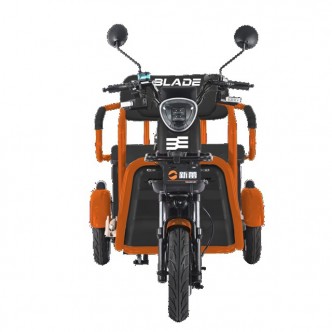Triciclu electric persoane BLADE TRIP X2 Negru-Portocaliu, 2000W, 2 locuri, autonomie pana la 70 km, CIV GRATUIT