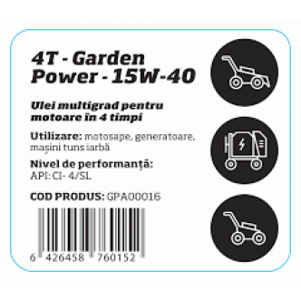 Ulei 4T- Garden Power 1LITRU - 15W-40 BLADE