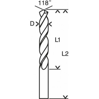 Burghie pentru metal, tip HSS-R, DIN 338 6X57X93mm  2 607 018 425