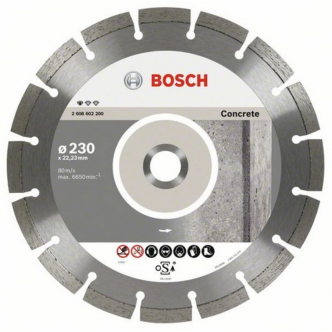 Disc diamantat Bosch Professional Standard pentru beton, 230 x 22,23 x 2.3 x 10 mm