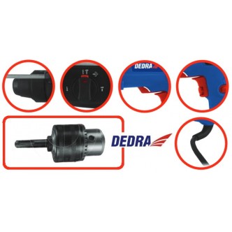 Bormasina cu percutie, 1300 rpm, 5100 percutii / min, 3.2 J, 900w, Dedra DED7850