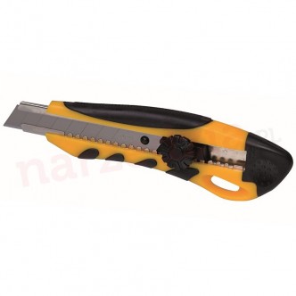 Cutter galben XL, lățime 18 mm mâner plastic si cauciuc Dedra M9013