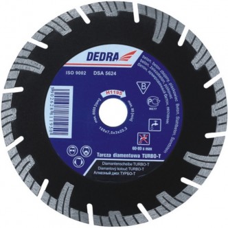 Disc diamantat cu segmente TURBO , piatra , beton , 350 / 25,4 mm Dynamic , Dedra