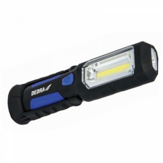 Lanterna reincarcabila 3w COB LED + 1W LED, alimentator USB pentru 230v si 12v Dedra