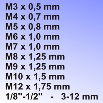 Trusa tarozi si filiere 20 buc M3 - M12 0779 Dedra