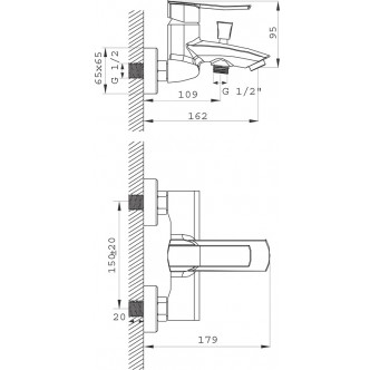 Baterie cada / dus perete Florence VerdeLine Ferro BFL1VL