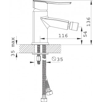 Baterie stativa bideu Florence VerdeLine Ferro BFL6VL