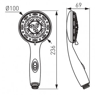 Para dus crom, 3 functii, functie eco - stop, sistem anticalcar Ferro Lido S13