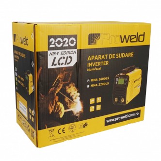 Pachet Invertor de sudura ProWeld MMA 160 DLS-LCD Profesional + Masca sudare CADOU valiza transport
