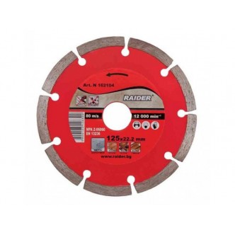 Disc diamantat taiere in mediu uscat 125 mm Raider 162104