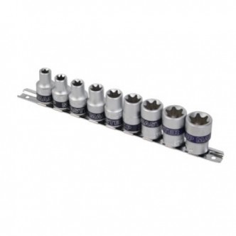 Set 9 tubulare torx scurte 1/2" x E10 E24 CRV Topmaster Profesional